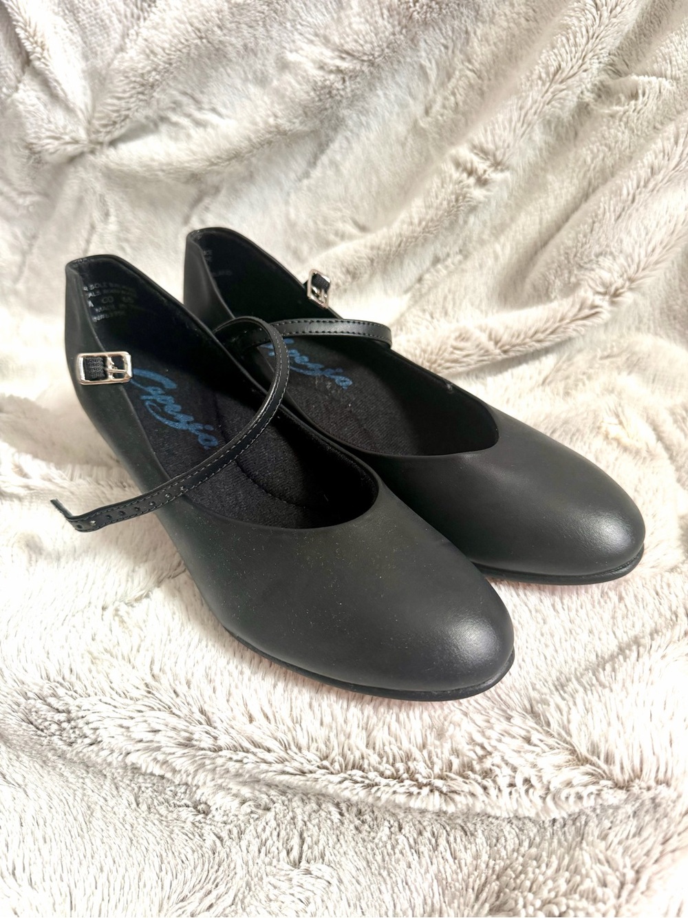 Capezio 550 Jr. Footlight Black Character Shoes Women's Size 7 M 1.5" Heel